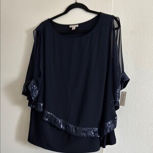 NWT~Dress Barn  Navy Blue Women's Top